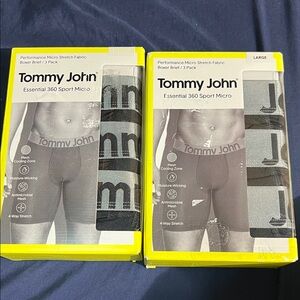 2 Tommy John 3-Pack Essential 360 Sport Micro Boxer Briefs Size L